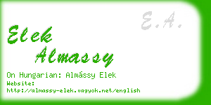 elek almassy business card